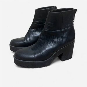 Zara Black Chunky Heeled Boots